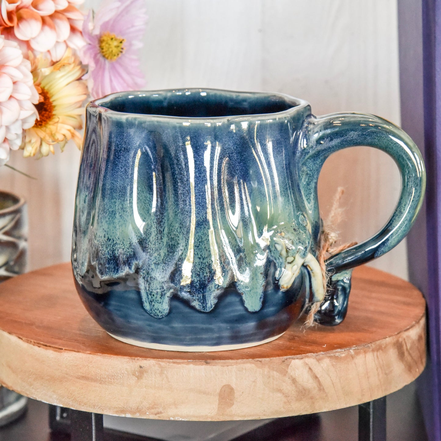 Pumpkin Shaped Mug in Blue-Green