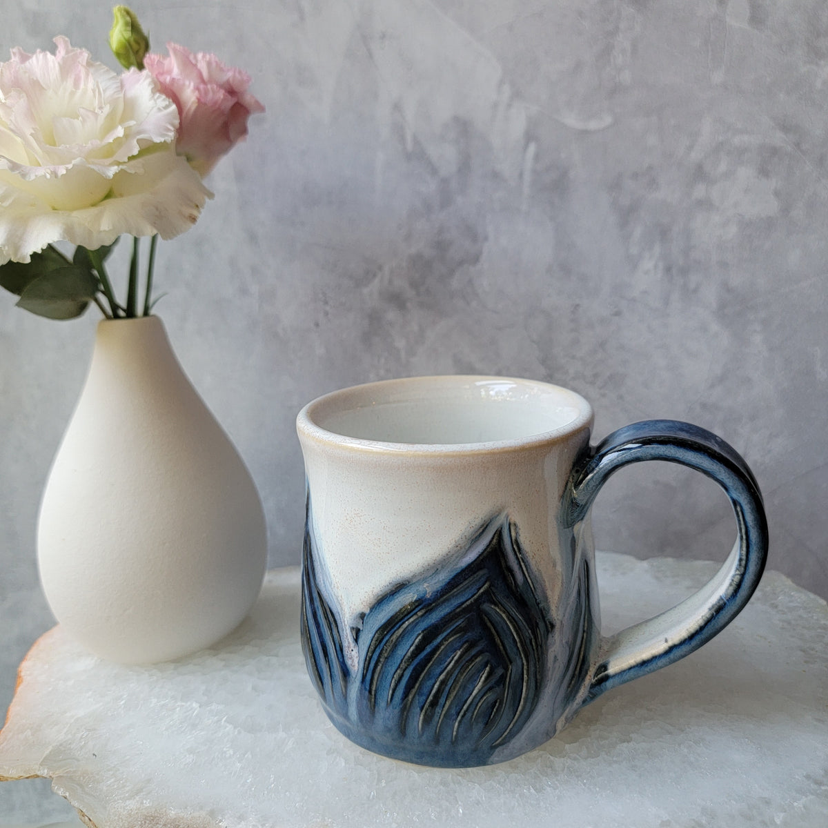 Mug in Dark Blue and White