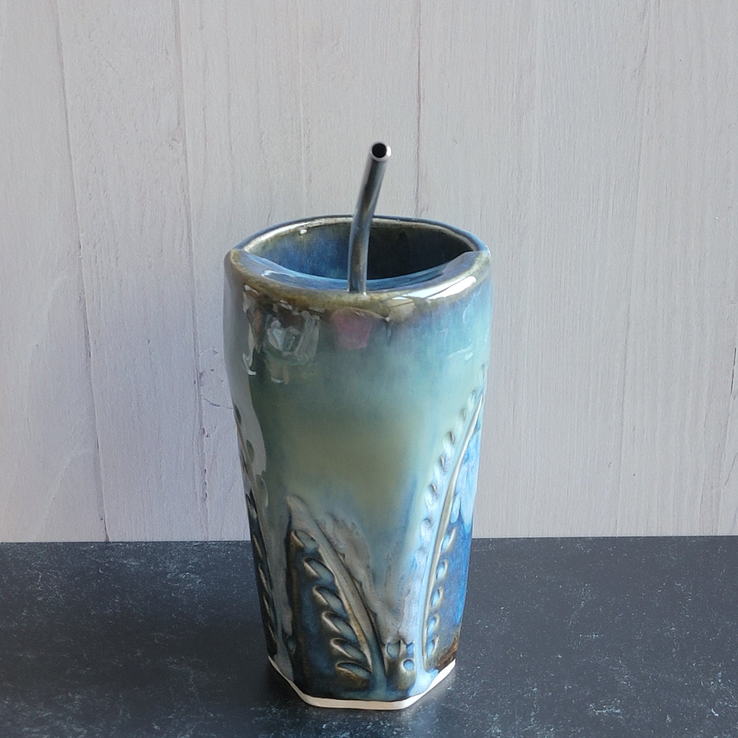 Travel Tumbler - handcarved grass