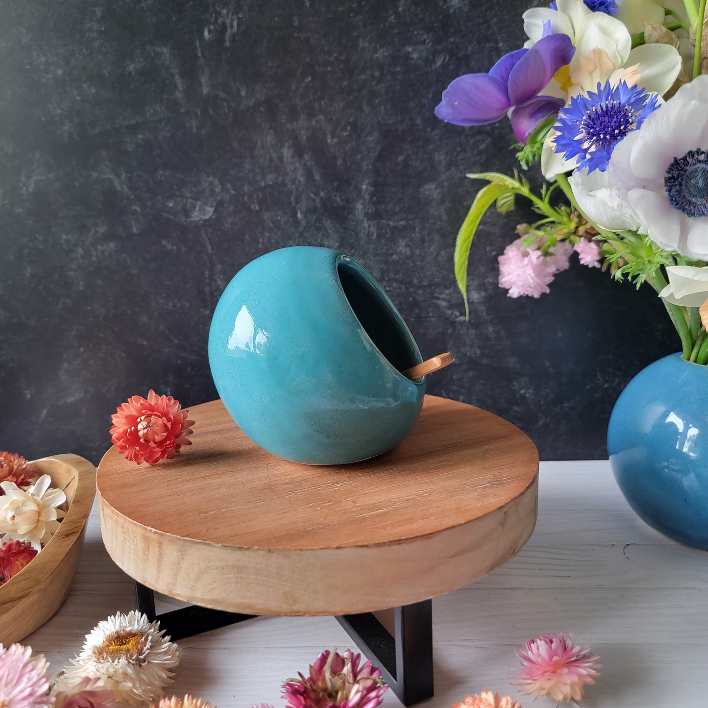Salt Cellar/Salt Pig in Teal