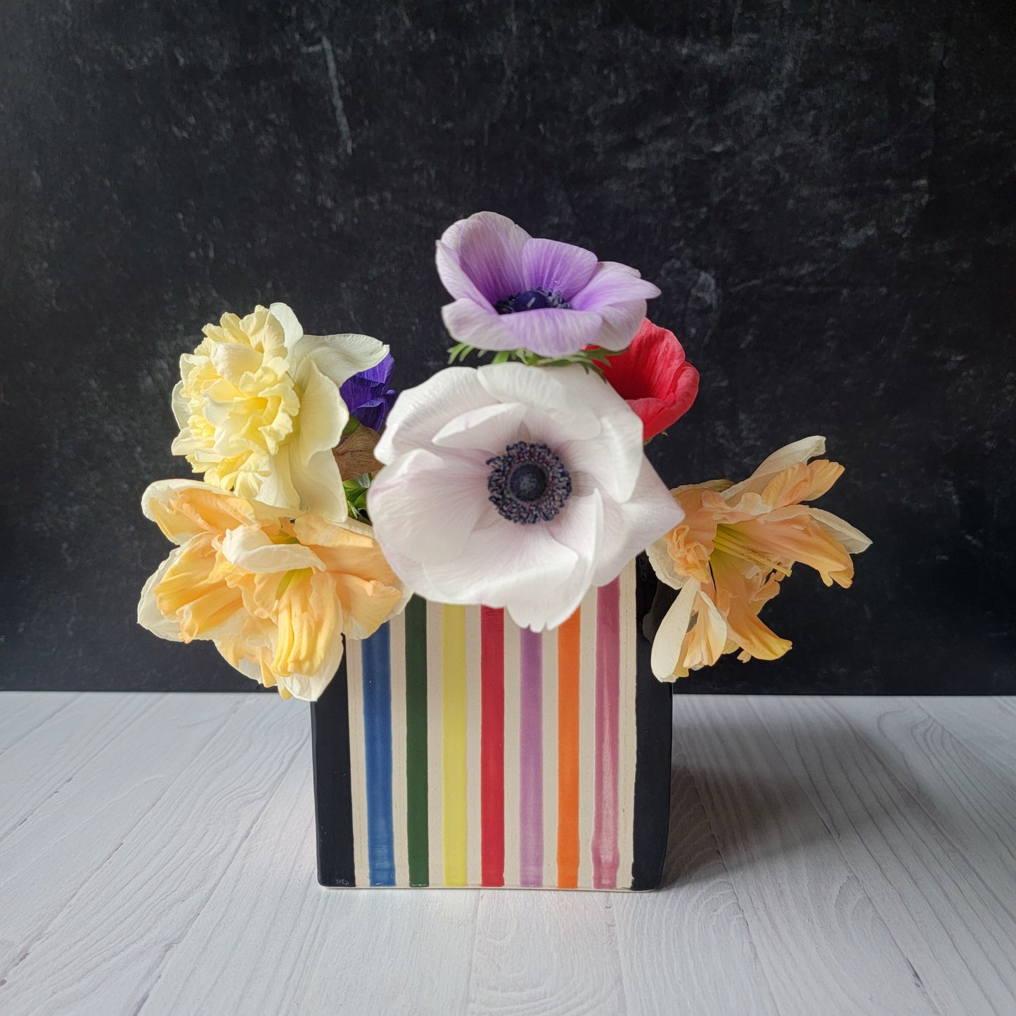 Vase/Planter in multi-stripe