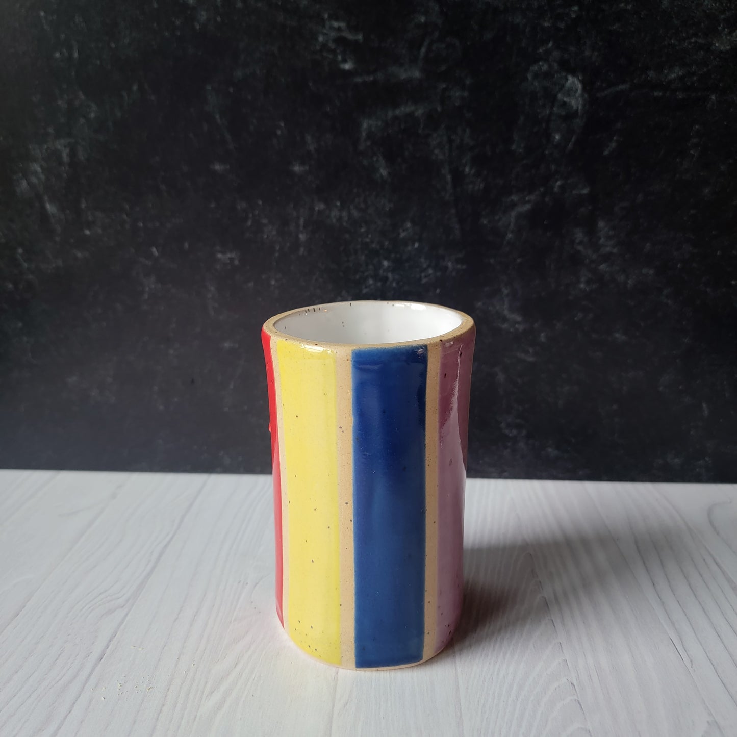 Floral Vase in multi-stripe