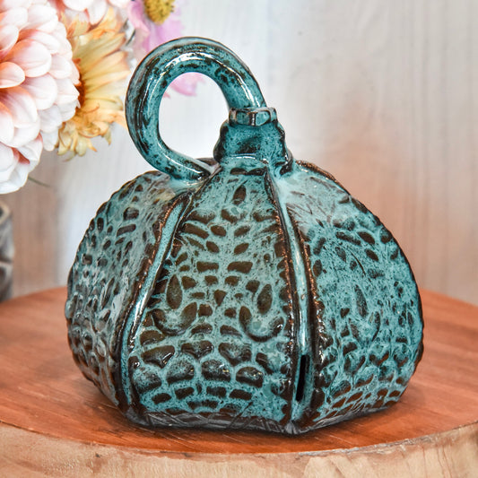 Pumpkin - Teal on Chocolate Clay