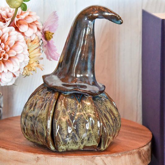 Witch Hat Pumpkin in Green