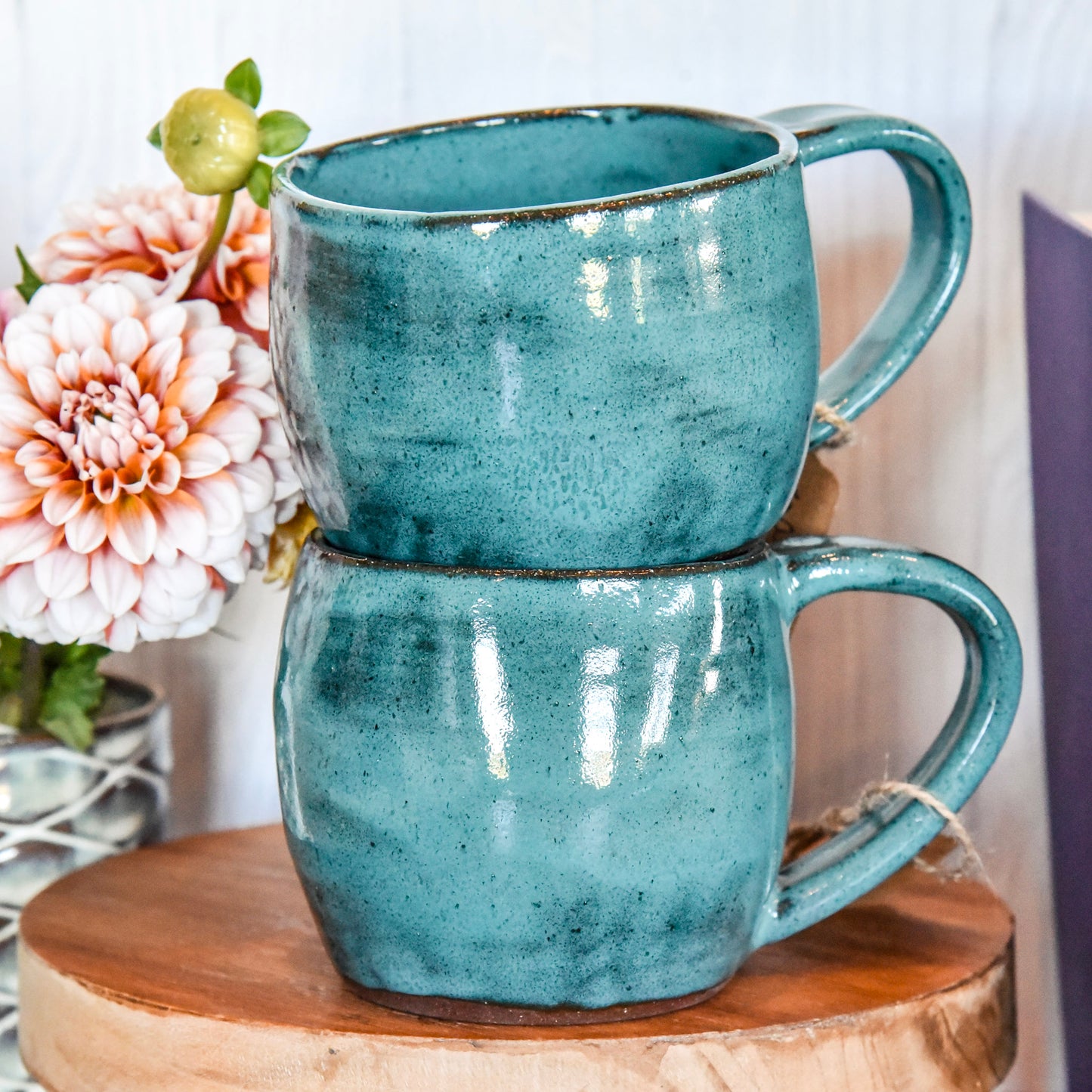 Teal Mug with Square Rim