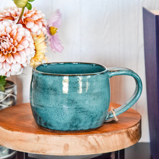 Teal Mug with Square Rim