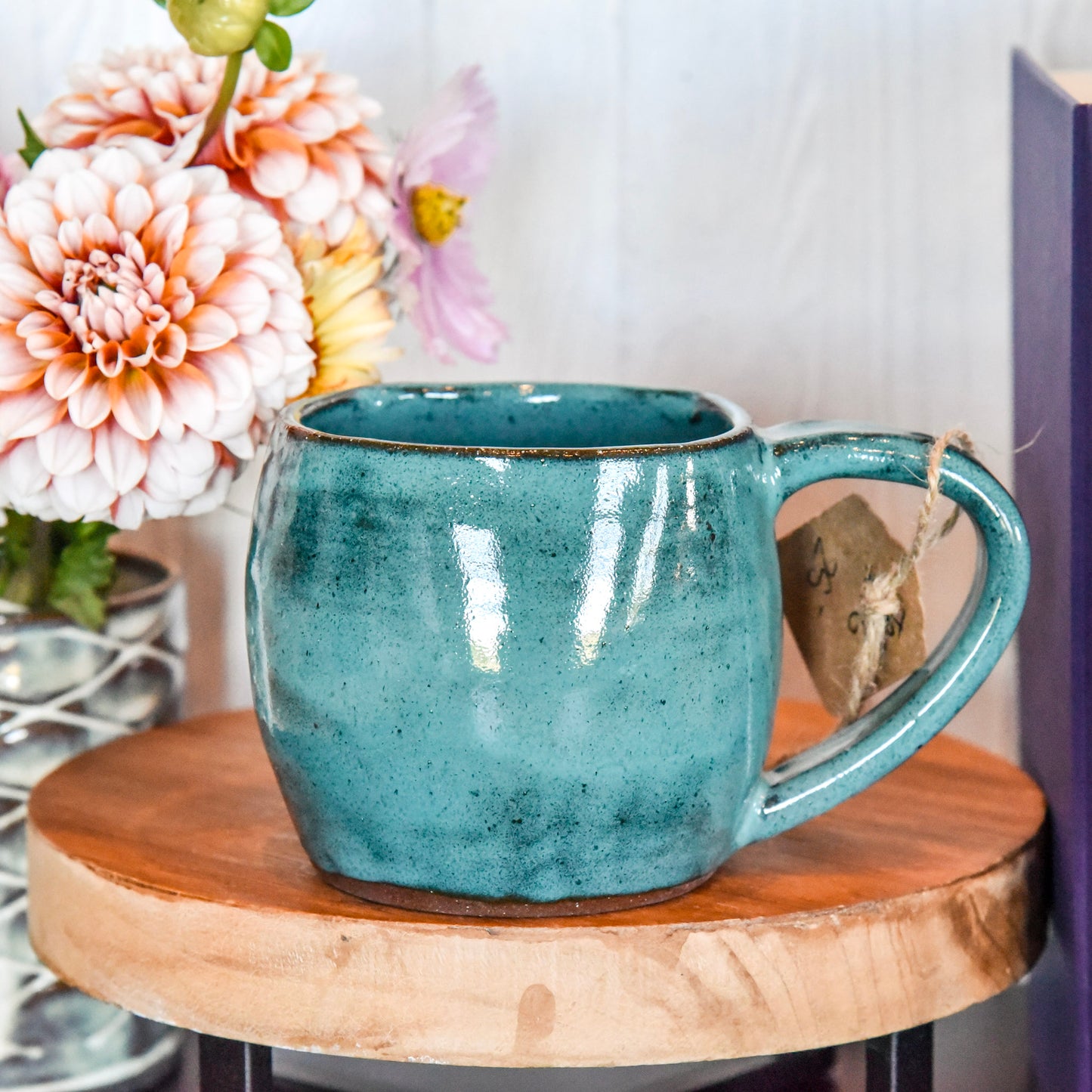 Teal Mug with Square Rim