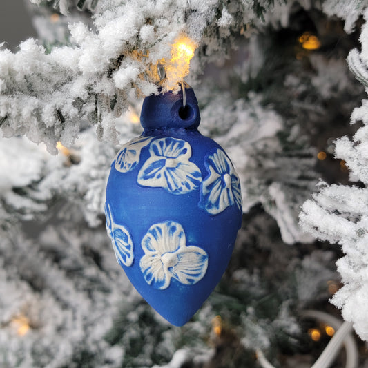 Wheel-thrown Ornament in Electric Blue #101