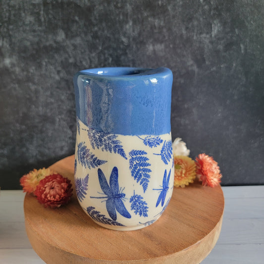Travel Mug in Blue Dragonfly