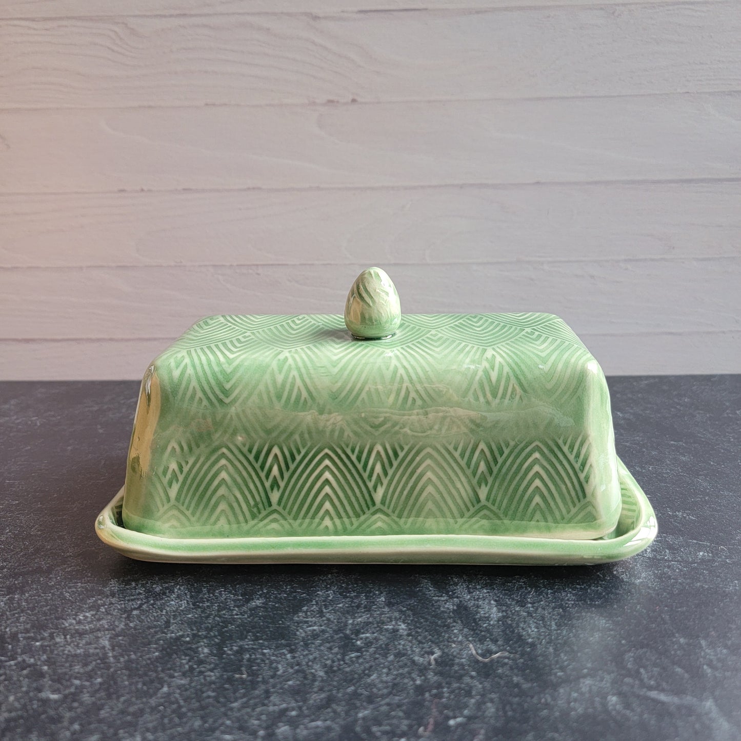 Butter Dish in green