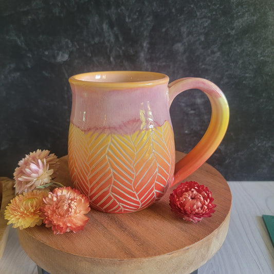 Mug - Linework in Red/Orange