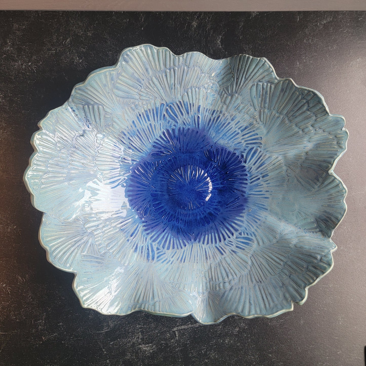 Flower Petal Bowl in Blues