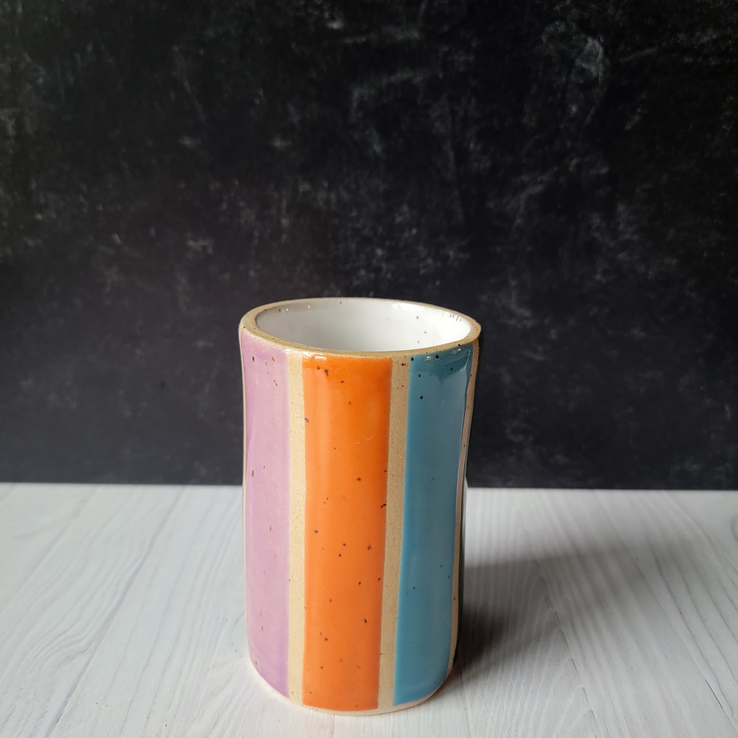 Floral Vase in multi-stripe