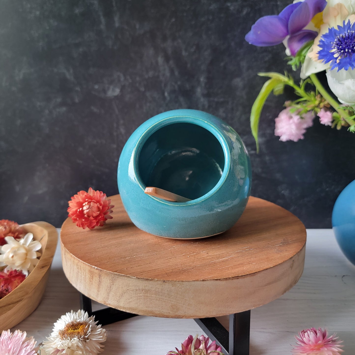 Salt Cellar/Salt Pig in Teal