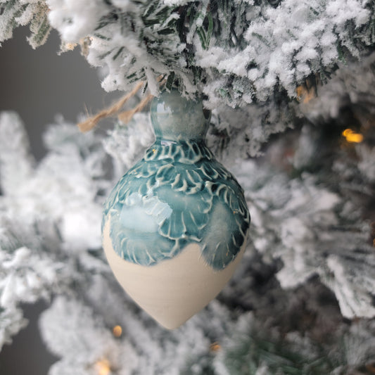 Wheel-thrown Ornament in Aquamarine
