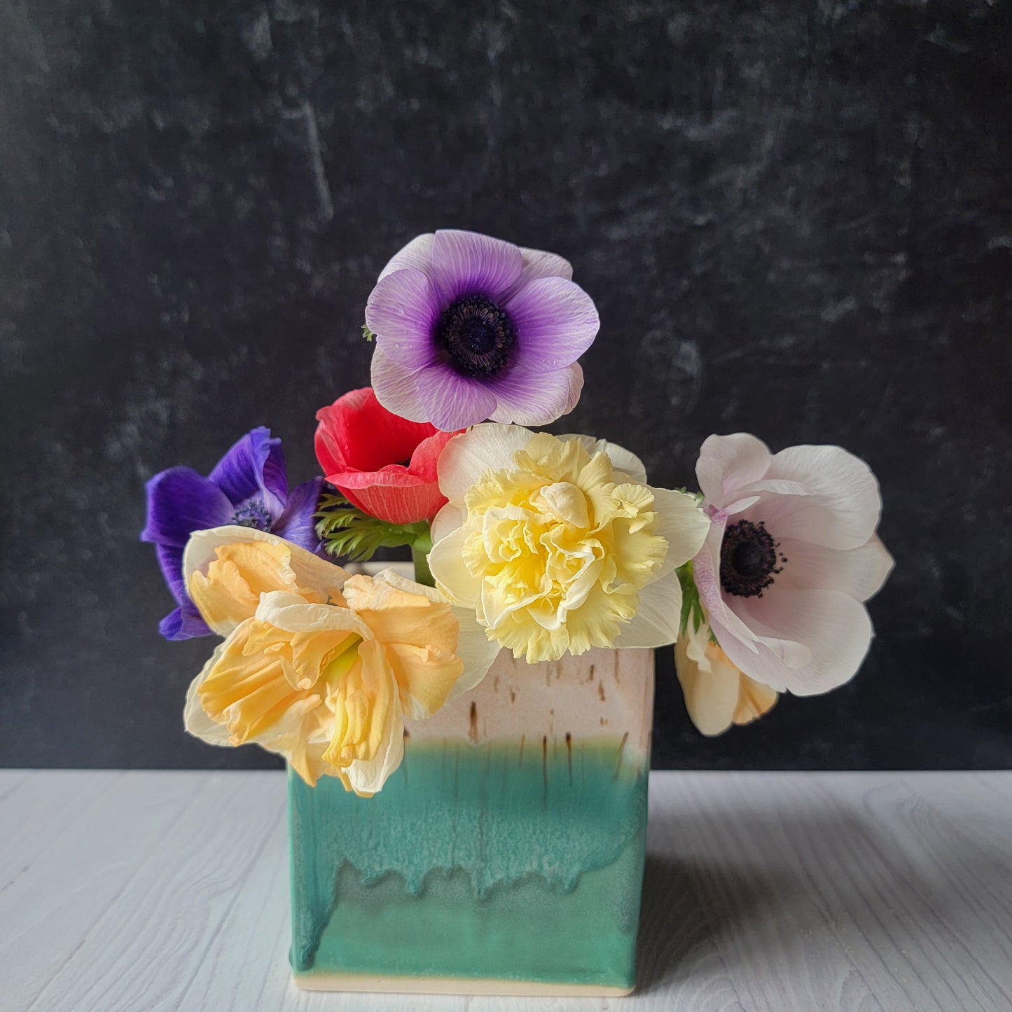 Vase/Planter in patina and birch