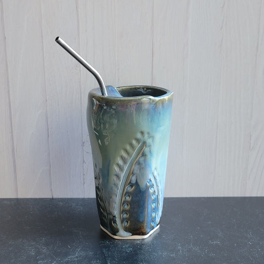 Travel Tumbler - handcarved grass