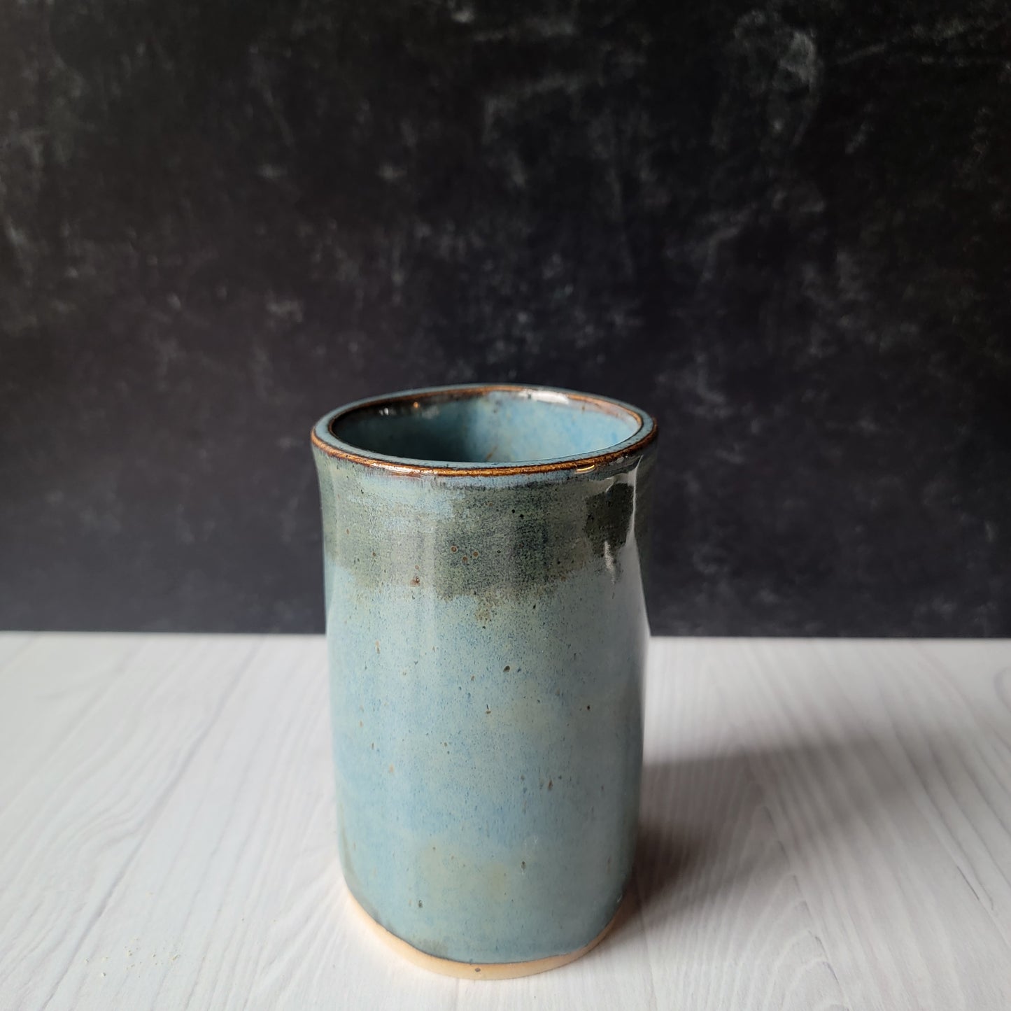 Floral Vase in Blue Denim