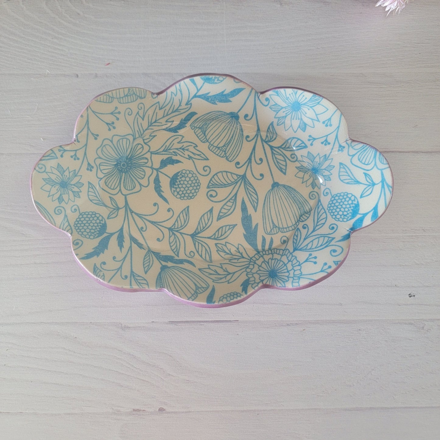 Medium Trinket Tray in Blue Floral