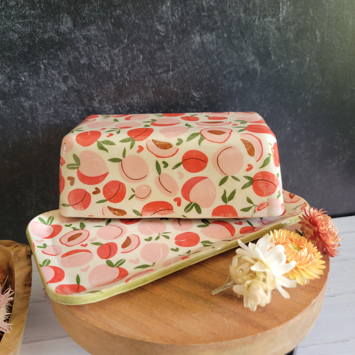 Butter Dish in Peaches