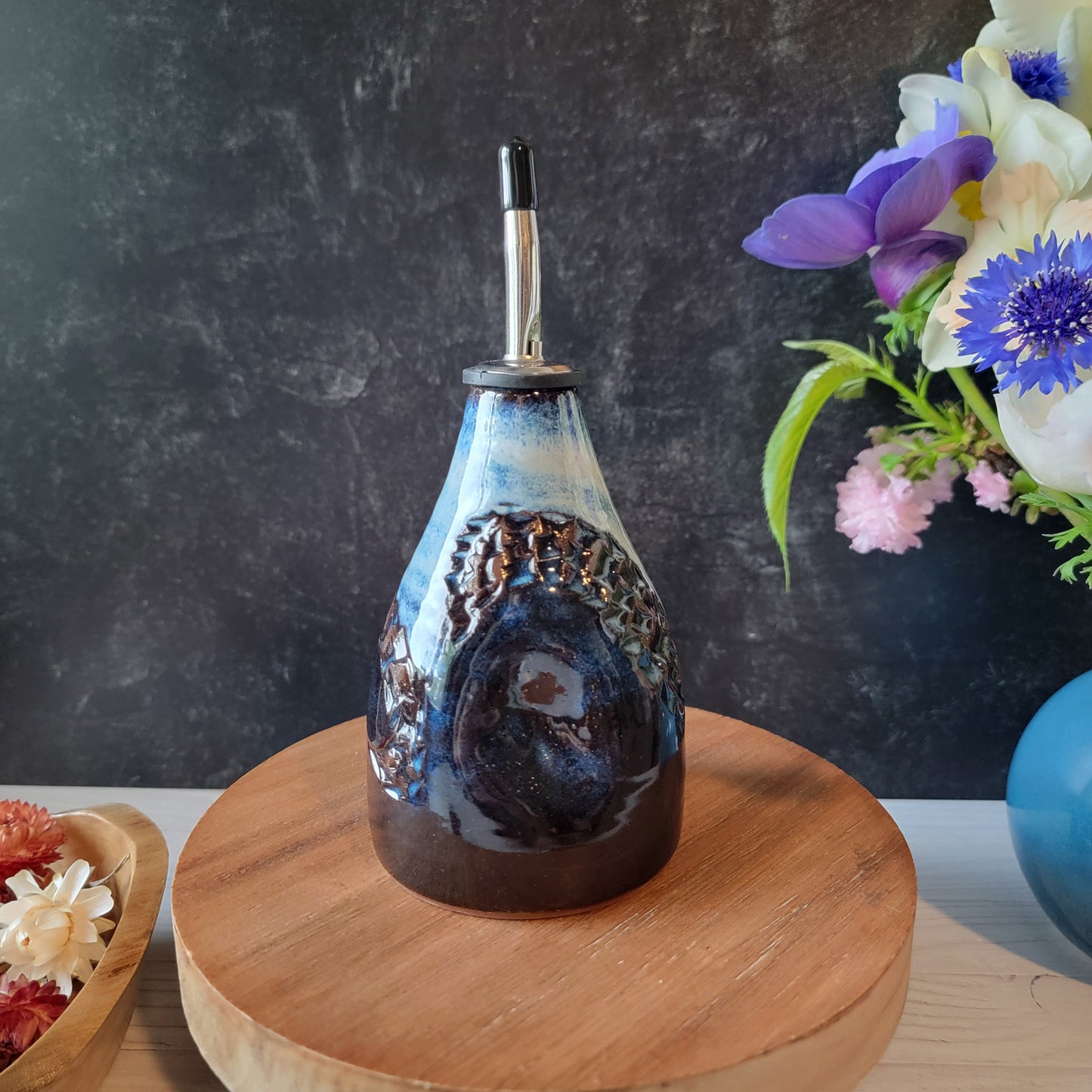 Oil Pour Bottle in Dragon Texture on Dusk