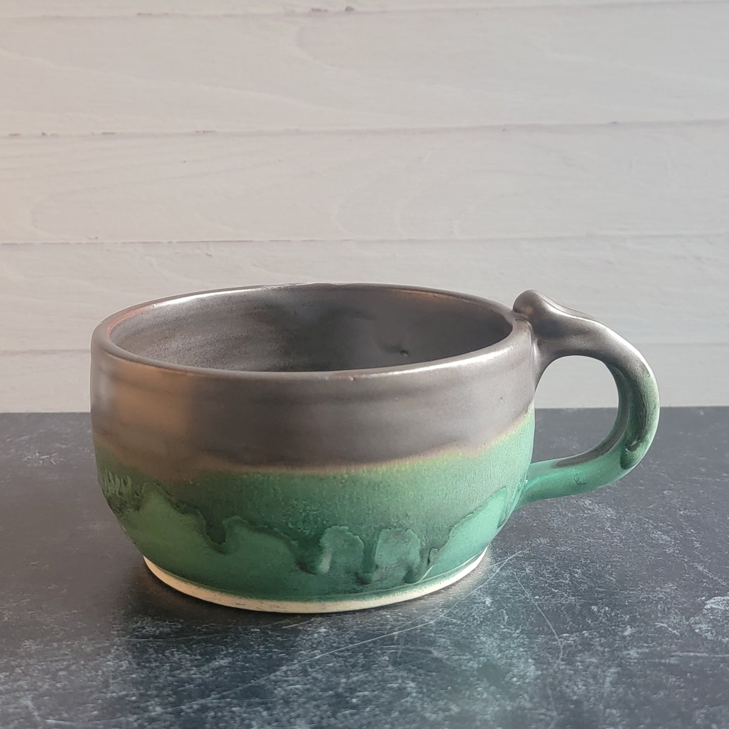 Soup Mug (satin green and black walnut)
