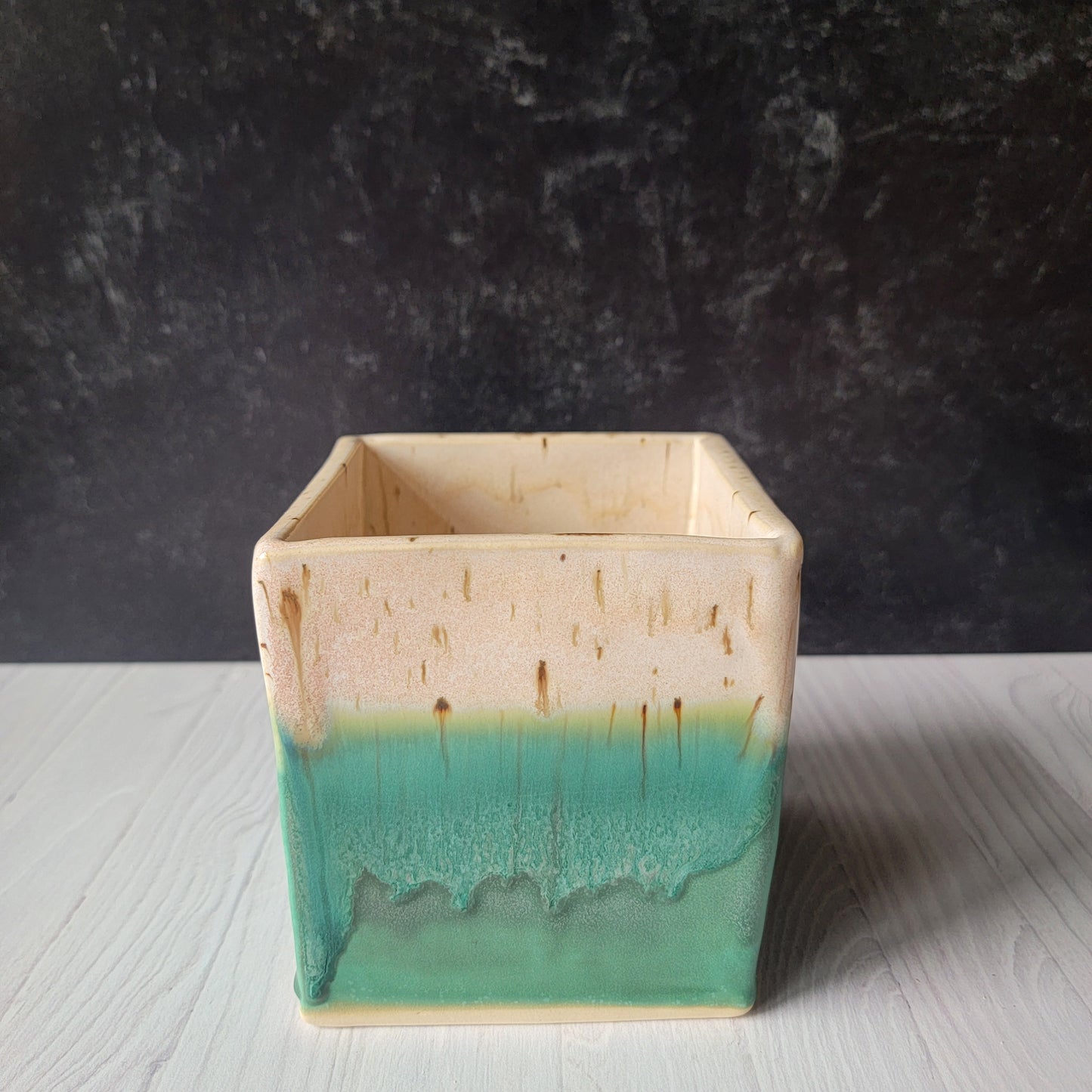 Vase/Planter in patina and birch