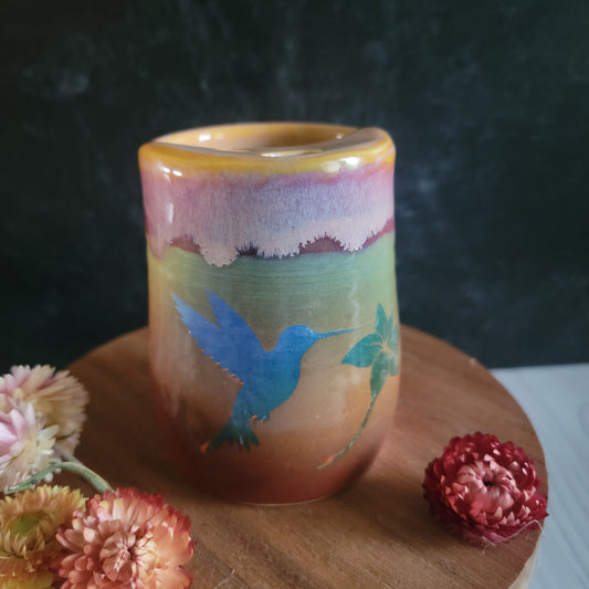 Travel Mug in Hummingbird in Blue