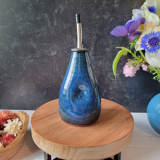 Oil Pour Bottle in Blue-green