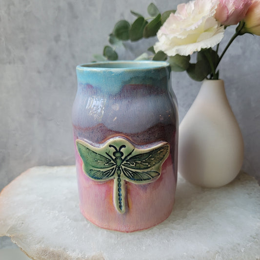 Mason Jar in Dragonly on Lavender Sunset