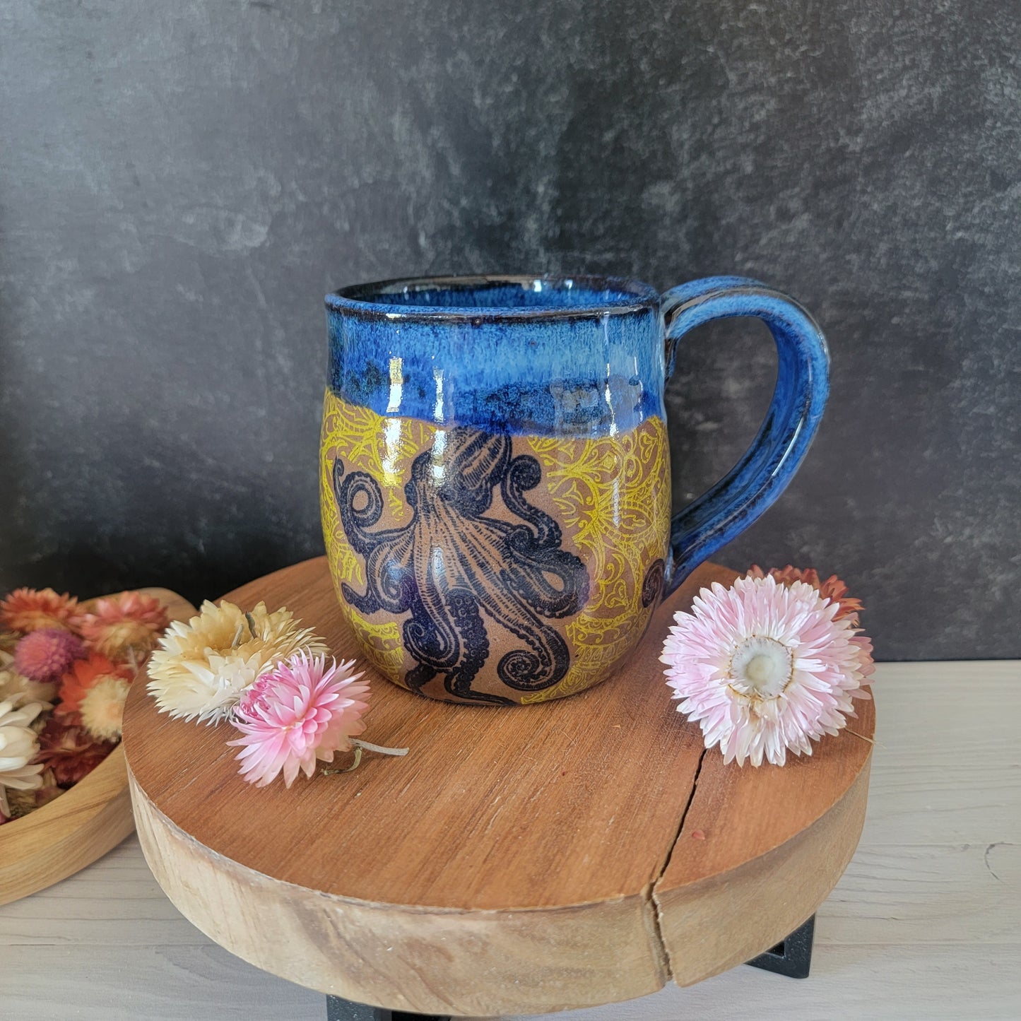 Mug - Octopus on Yellow Mandala