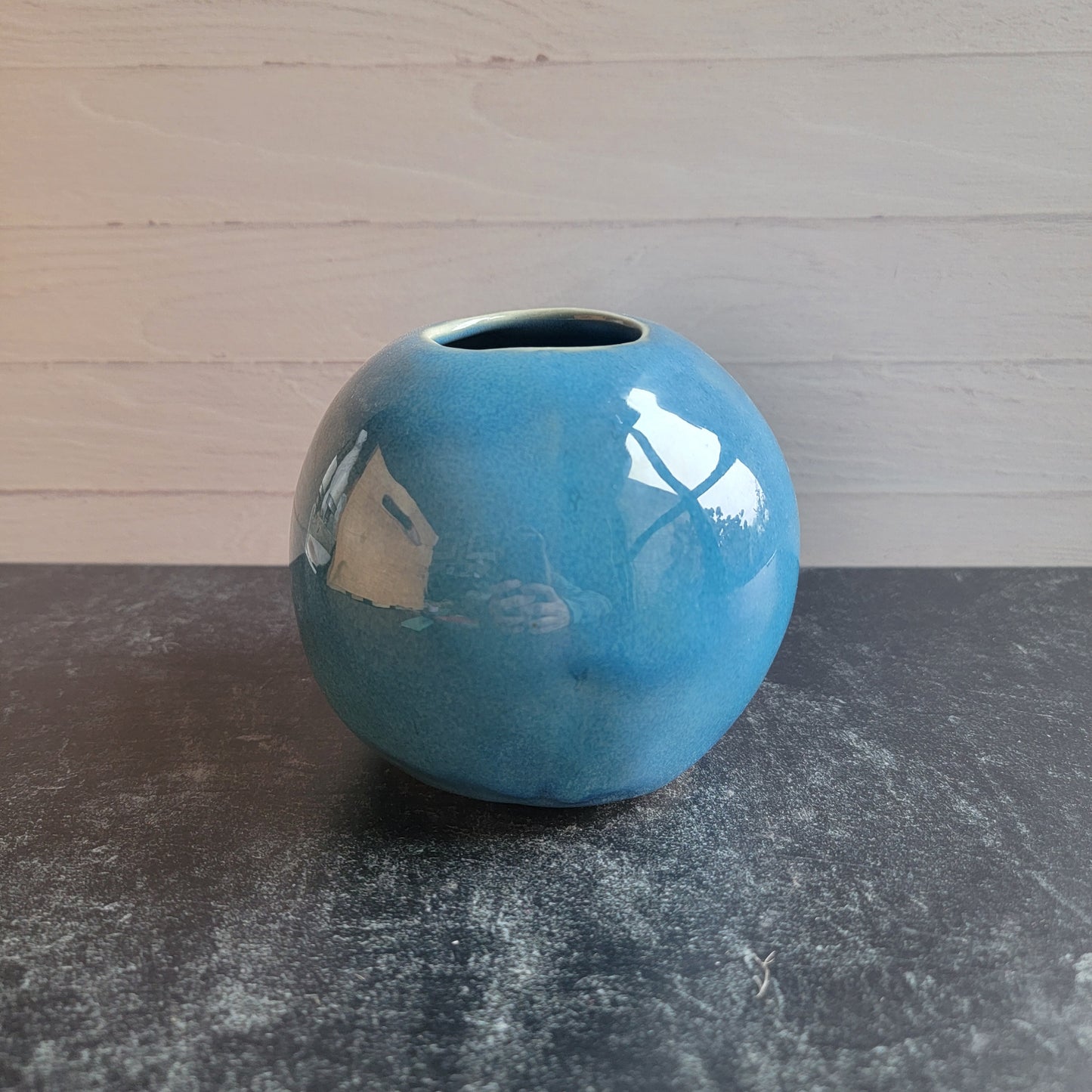 Paradise Blue Round Vase