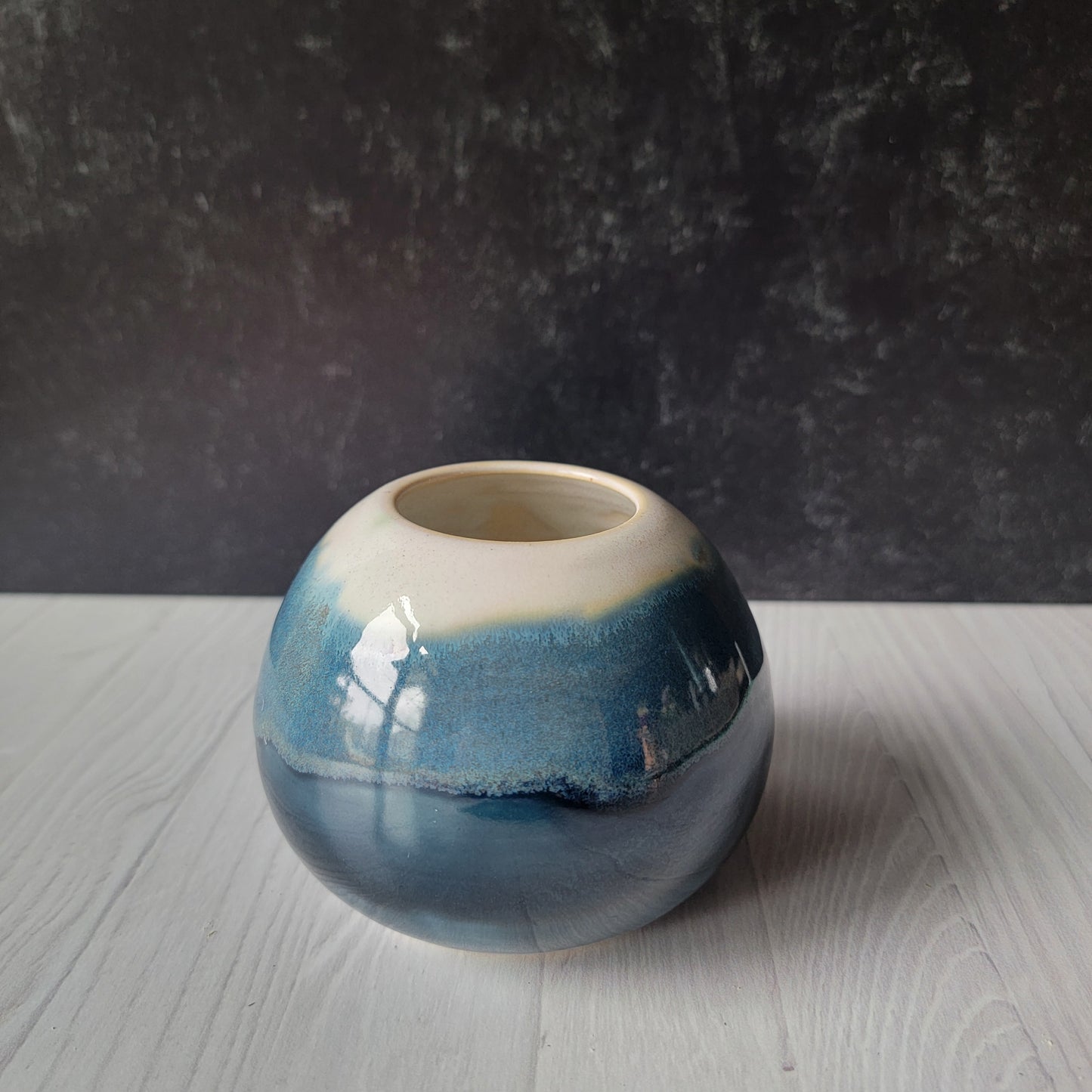 "Moon" Vase in Dark Tundra