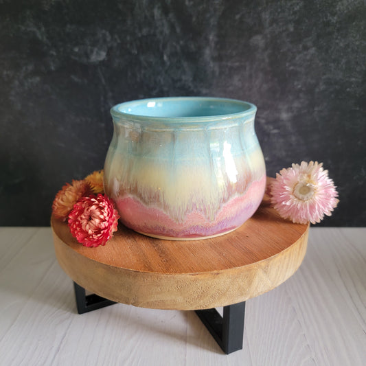 Short Floral Vase in Sunrise