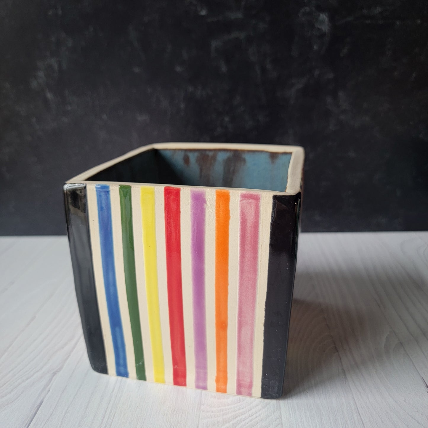 Vase/Planter in multi-stripe