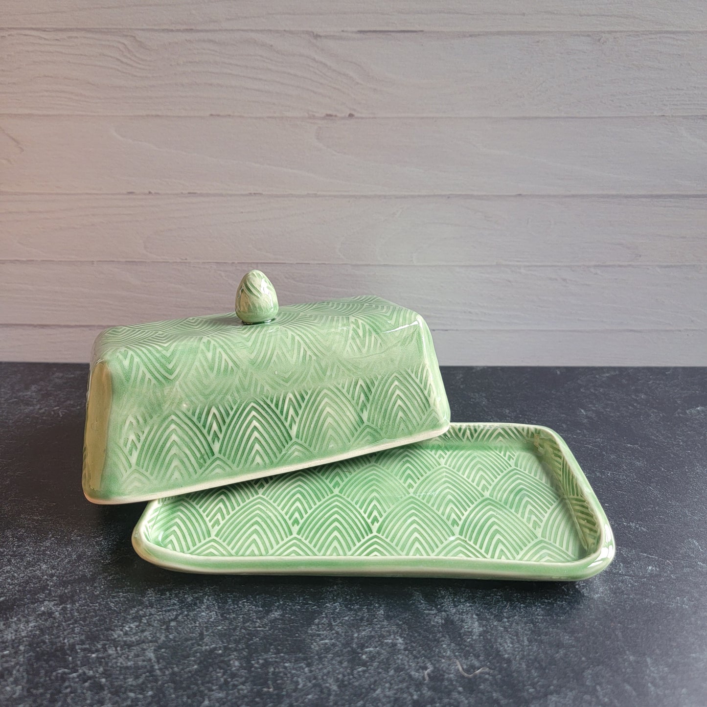 Butter Dish in green