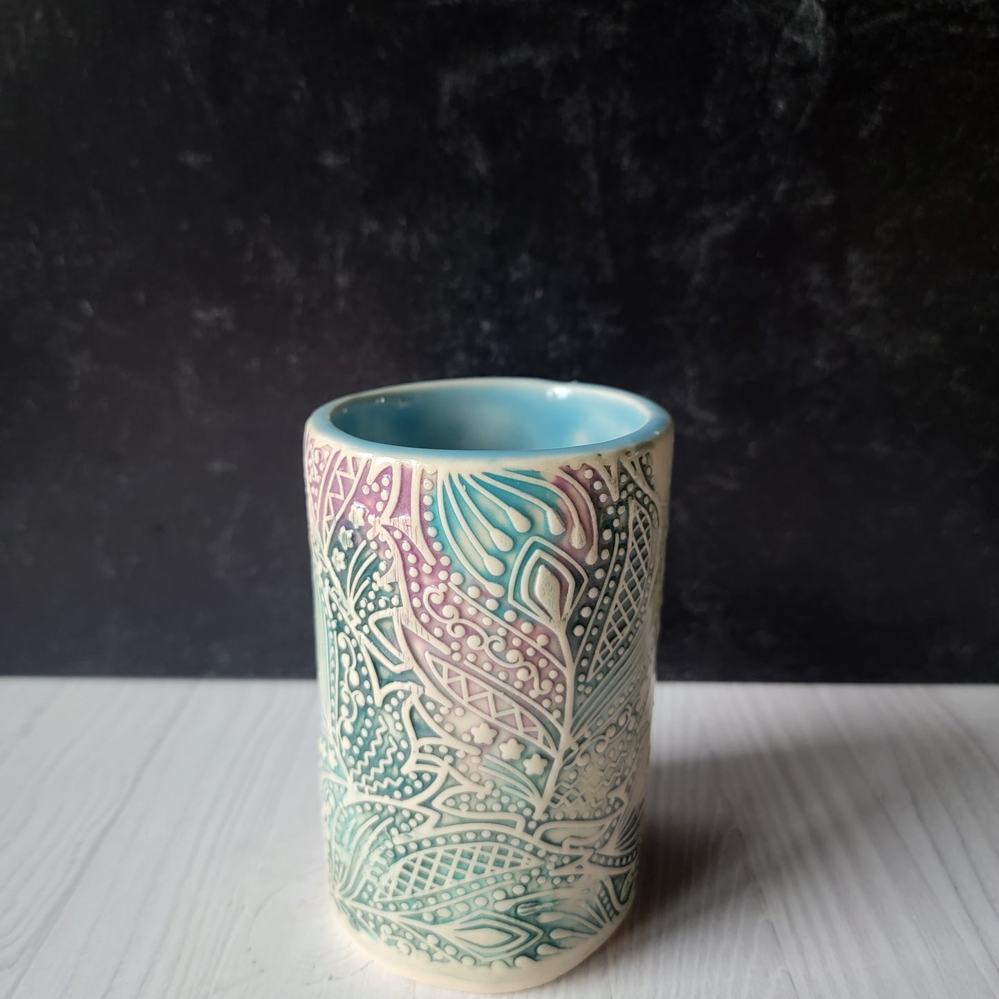 Floral Vase in Botanical Texture