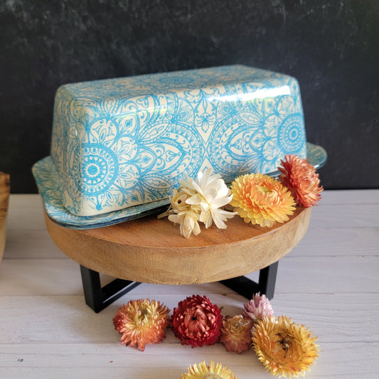 Butter Dish in Blue Mandala