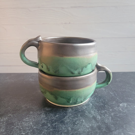 Soup Mug (satin green and black walnut)