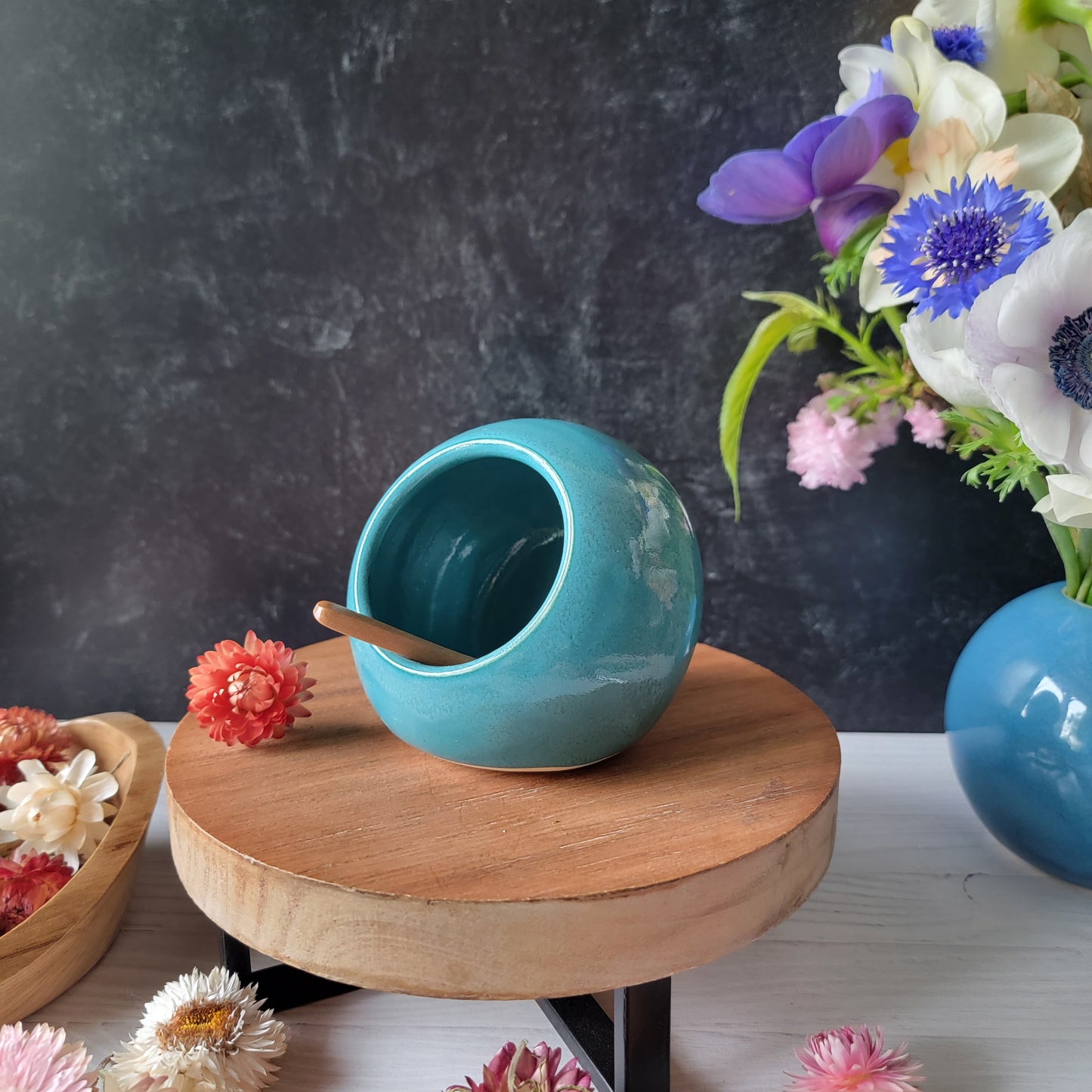 Salt Cellar/Salt Pig in Teal