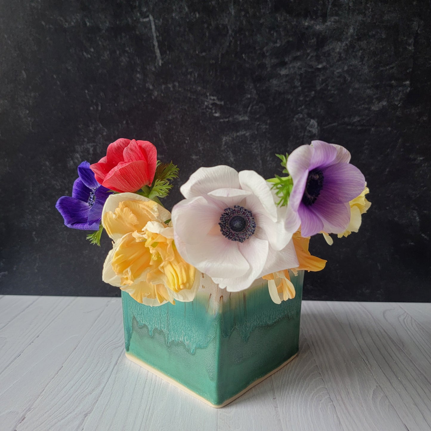 Vase/Planter in patina and birch