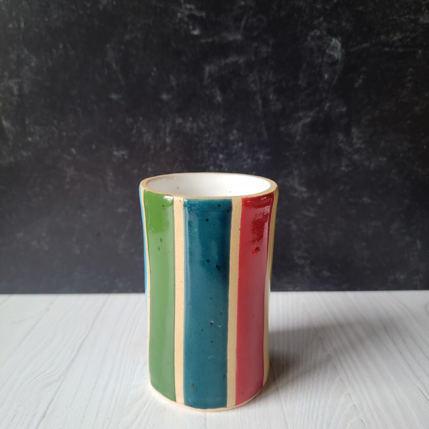 Floral Vase in multi-stripe