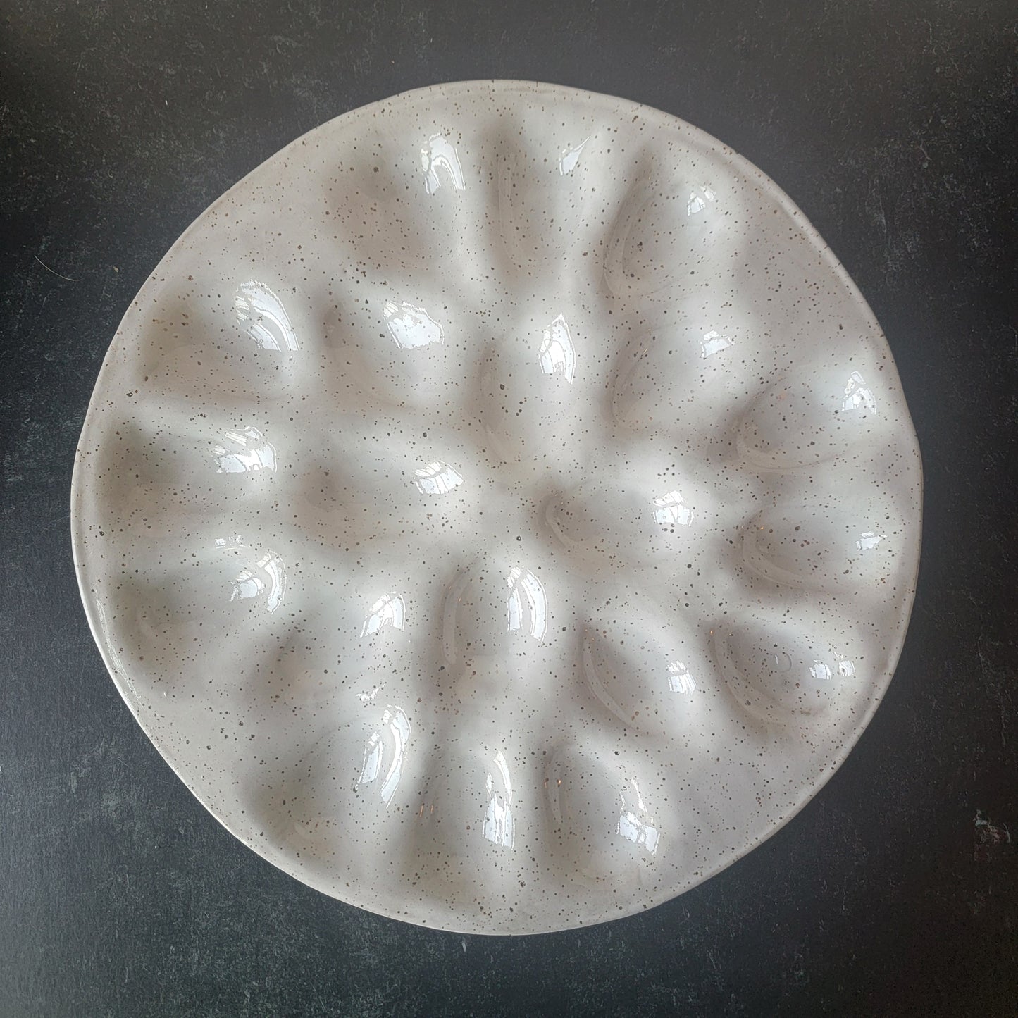 Deviled Egg Tray on white speckled