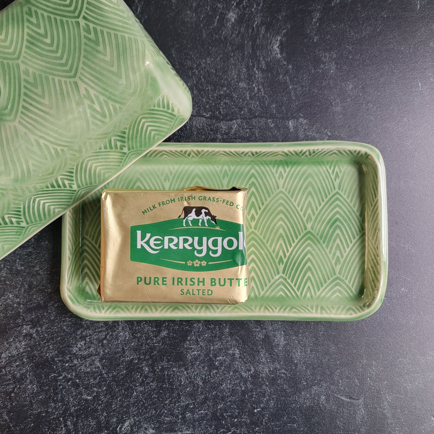 Butter Dish in green